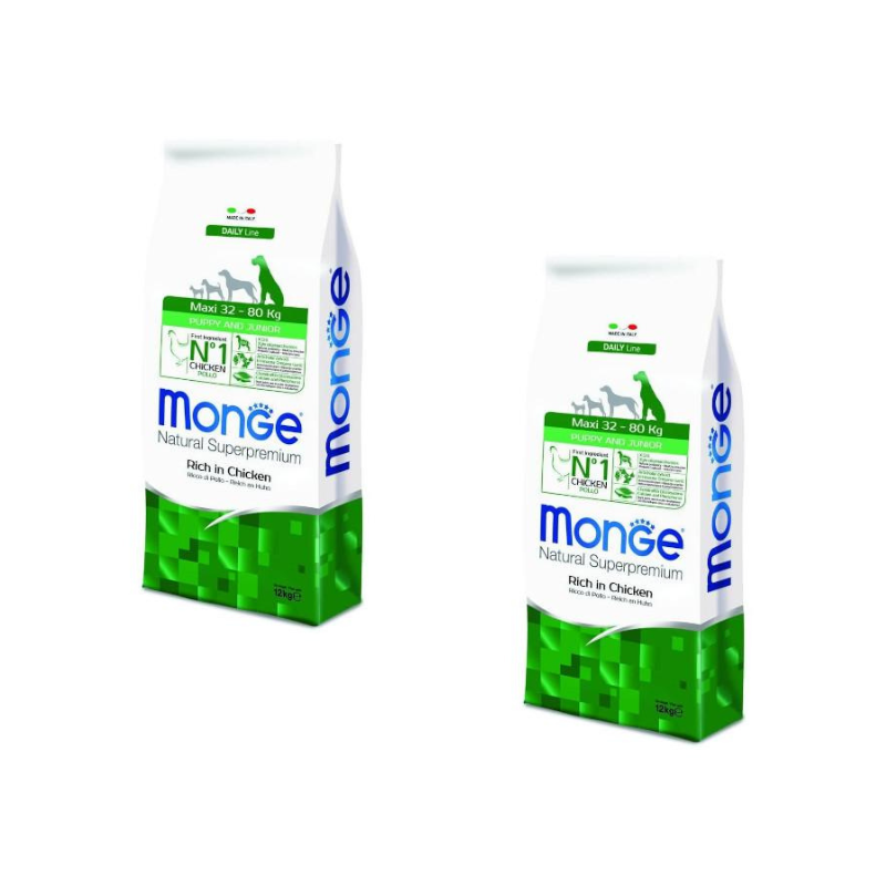 Monge Natural Superpremium Maxi Puppy Junior 12 kg - 2 Sacchi Monge Natural Superpremium Maxi Puppy Junior 12 kg - 2 Sacchi